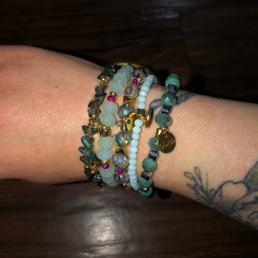 Erimish 5 stack Agate Bracelet set